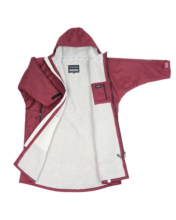 dryrobe Advance Long Sleeve Poncho Burgunderrot / Grau